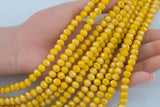 8mm or 10mm or 12mm Crystal Rondelle -2 or 5 or 10 STRANDS- Yellow Jade AB