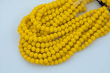 8mm or 10mm or 12mm Crystal Rondelle -2 or 5 or 10 STRANDS- Yellow Jade