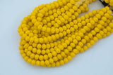 8mm or 10mm or 12mm Crystal Rondelle -2 or 5 or 10 STRANDS- Yellow Jade