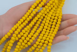 8mm or 10mm or 12mm Crystal Rondelle -2 or 5 or 10 STRANDS- Yellow Jade