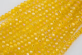 8mm or 10mm or 12mm Crystal Rondelle -2 or 5 or 10 STRANDS- Yellow AB