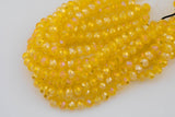 8mm or 10mm or 12mm Crystal Rondelle -2 or 5 or 10 STRANDS- Yellow AB