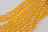 8mm or 10mm or 12mm Crystal Rondelle -2 or 5 or 10 STRANDS- Orange Yellow AB
