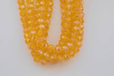 8mm or 10mm or 12mm Crystal Rondelle -2 or 5 or 10 STRANDS- Orange Yellow AB