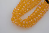 8mm or 10mm or 12mm Crystal Rondelle -2 or 5 or 10 STRANDS- Orange Yellow AB