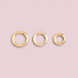 18k Gold Filled Carabiner Push gate ring carabiner charm holder bail for charm bar clasp 10mm 13mm 15mm 18mm