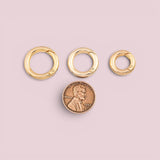 18k Gold Filled Carabiner Push gate ring carabiner charm holder bail for charm bar clasp 10mm 13mm 15mm 18mm
