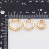 18k Gold Filled Carabiner Push gate ring carabiner charm holder bail for charm bar clasp 10mm 13mm 15mm 18mm