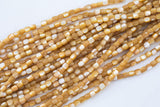 Golden Mother of Pearl 6mm Barrel Beads 15.5" Strand Shell Beads