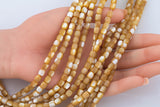Golden Mother of Pearl 6mm Barrel Beads 15.5" Strand Shell Beads