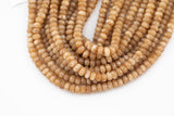Light Beige Jade- High Quality in Roundel, 6mm, 8mm- Full 15.5 Inch Strand-15.5 inch Strand Smooth Gemstone Beads