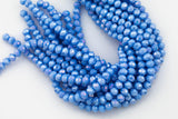 8mm or 10mm or 12mm Crystal Rondelle -2 or 5 or 10 STRANDS- Blue Jade AB