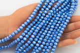 8mm or 10mm or 12mm Crystal Rondelle -2 or 5 or 10 STRANDS- Blue Jade AB