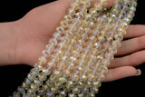 10mm or 12mm Crystal Rondelle -2 or 5 or 10 STRANDS- Jonquil Yellow AB