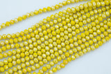 8mm or 10mm or 12mm Crystal Rondelle -2 or 5 or 10 STRANDS- Dark Yellow Jade AB