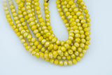 8mm or 10mm or 12mm Crystal Rondelle -2 or 5 or 10 STRANDS- Dark Yellow Jade AB