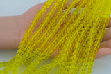 8mm or 10mm or 12mm Crystal Rondelle -2 or 5 or 10 STRANDS- Lemon Yellow
