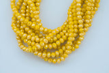 8mm or 10mm or 12mm Crystal Rondelle -2 or 5 or 10 STRANDS- Yellow Jade AB