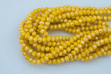 8mm or 10mm or 12mm Crystal Rondelle -2 or 5 or 10 STRANDS- Yellow Jade AB