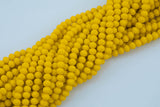 8mm or 10mm or 12mm Crystal Rondelle -2 or 5 or 10 STRANDS- Yellow Jade