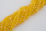 8mm or 10mm or 12mm Crystal Rondelle -2 or 5 or 10 STRANDS- Yellow AB