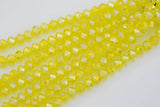8mm or 10mm or 12mm Crystal Rondelle -2 or 5 or 10 STRANDS- Lemon Yellow AB
