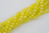 8mm or 10mm or 12mm Crystal Rondelle -2 or 5 or 10 STRANDS- Lemon Yellow AB