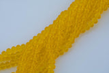 8mm or 10mm or 12mm Crystal Rondelle -2 or 5 or 10 STRANDS- Yellow