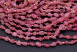 Natural Pink Tourmaline Nuggets Beads -16 Inch strand - Wholesale pricing AAA Quality- Full 16 inch strand Gemstone Beads