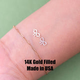 NEW Bow Ribbon Connector Permanent Jewelry Connector or Charm - 14kt gold filled or Sterling Silver - Made in the USA