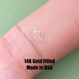 NEW Bow Ribbon Connector Permanent Jewelry Connector or Charm - 14kt gold filled or Sterling Silver - Made in the USA