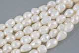 11x13mm Large Hole Freshwater Flat Side Potatoe Pearl, Half strands!