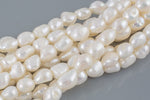 11x13mm Large Hole Freshwater Flat Side Potatoe Pearl, Half strands!