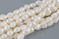 11x13mm Large Hole Freshwater Flat Side Potatoe Pearl, Half strands!