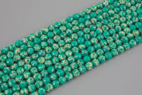 Natural Emerald Sea Sediment Jasper High Quality in Faceted Round Gemstone Beads