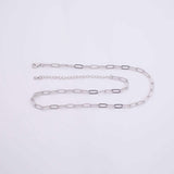 May include: A silver-colored chain necklace with elongated oval links. The necklace has a lobster clasp closure and an adjustable chain. The jewelry is displayed on a white background.