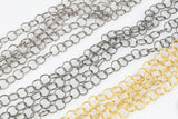 Textured Round Chain - Rosary-Style-Plated Chain - By the Yard
