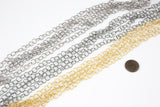 Textured Round Chain - Rosary-Style-Plated Chain - By the Yard