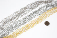 Textured Round Chain - Rosary-Style-Plated Chain - By the Yard