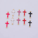 Enamel Cross Charm 18K Gold pvd charms - Tarnish Resistant LLL