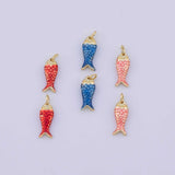Enamel Fish Charm 18K Gold PVD charms - Tarnish Resistant LLL