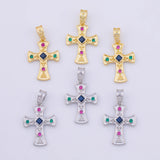 Multicolored Cross Charm 18K Gold PVD charms - Tarnish Resistant LLL