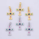 Multicolored Cross Charm 18K Gold pvd charms - Tarnish Resistant LLL