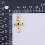 Multicolored Cross Charm 18K Gold PVD charms - Tarnish Resistant LLL