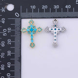 Turquoise cross Charm 18K Gold PVD charms - Tarnish Resistant LLL