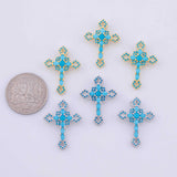 Turquoise cross Charm 18K Gold PVD charms - Tarnish Resistant LLL