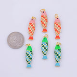 Fish Enamel Charm 18K Gold PVD charms - Tarnish Resistant LLL