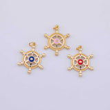 Ship's Helm Charm 18K Gold PVD charms - Tarnish Resistant LLL