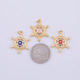 Ship's Helm Charm 18K Gold PVD charms - Tarnish Resistant LLL