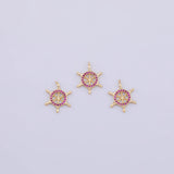 Ship's helm Charm 18K Gold PVD charms - Tarnish Resistant LLL